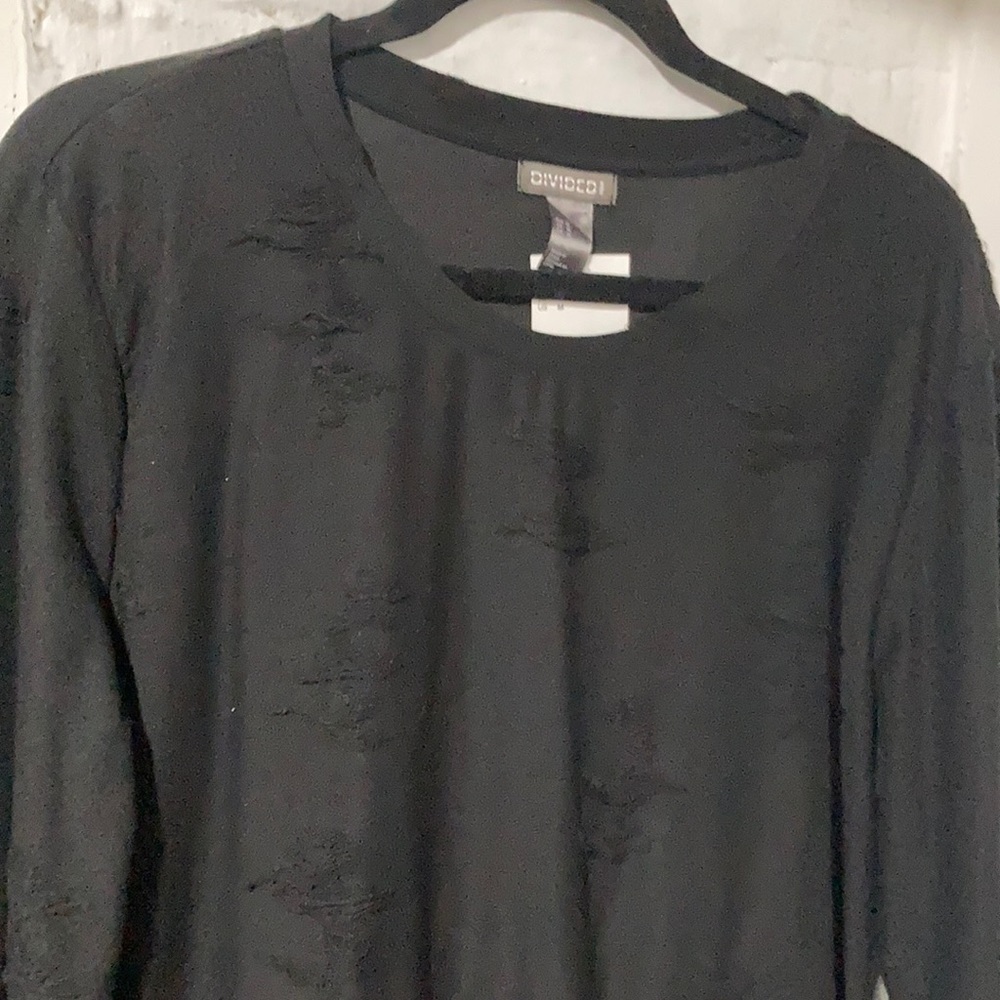 DIVIDED H&M Long Sleeve Tattered Shirt| M